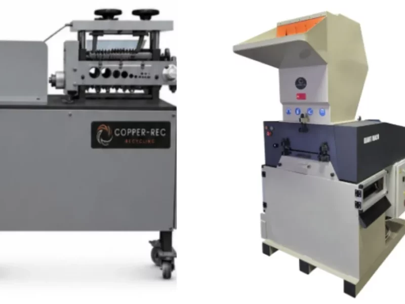 Dénudeur vs granulateur : les deux machines Copper-Rec côte à côte